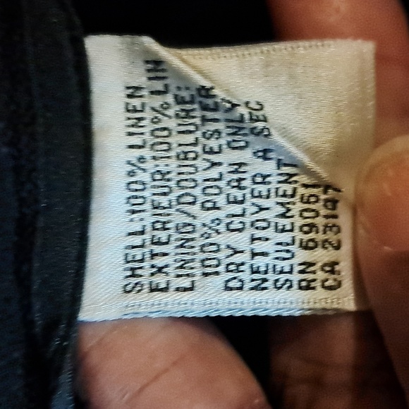 Talbots Classic Irish Linen Pants Trousers Black Business Minimalist Office - Picture 5 of 8